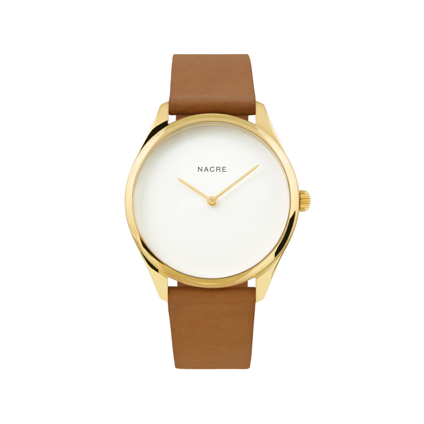 Nacre, Lune watch - Gold - Saddle Italian Leather